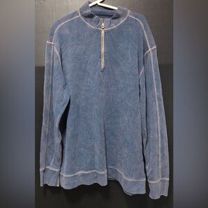 🌅Johnston & Murphy Distressed Blue L/S Pullover